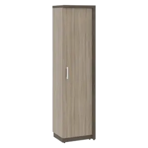 Кабинет руководителя Wood&Stone (Sk) Шкаф/Гардероб узкий с глухой дверью правый СФ-534572 Дрифтвуд/Бетон Чикаго Темный 537х455х2083