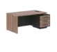 Кабинет руководителя Velion Veneer Стол руководителя с тумбой VRCT 1890(R) Американский орех/Черный матовый/Яшма черный 1800х900х750