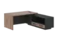 Кабинет руководителя Velion Veneer Стол руководителя с тумбой VRCT 1919(R) Американский орех/Черный матовый/Яшма черный 1900х1900х750