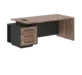 Кабинет руководителя Velion Veneer Стол руководителя с тумбой VRCT 2090(L) Американский орех/Черный матовый/Яшма черный 2000х900х750