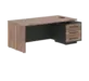 Кабинет руководителя Velion Veneer Стол руководителя с тумбой VRCT 2090(R) Американский орех/Черный матовый/Яшма черный 2000х900х750