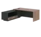Кабинет руководителя Velion Veneer Стол руководителя с тумбой VRCT 2119(L) Американский орех/Черный матовый/Яшма черный 2100х1900х750