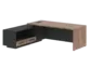 Кабинет руководителя Velion Veneer Стол руководителя с тумбой VRCT 2319(L) Американский орех/Черный матовый/Яшма черный 2300х1900х750