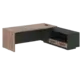Кабинет руководителя Velion Veneer Стол руководителя с тумбой VRCT 2319(R) Американский орех/Черный матовый/Яшма черный 2300х1900х750