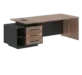 Кабинет руководителя Velion Veneer Стол руководителя с тумбой VRCT 2390(L) Американский орех/Черный матовый/Яшма черный 2300х900х750