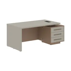 Кабинет руководителя Velion Стол рабочий с тумбой VCT 1890(R) Яшма черный/Бронза браш/Кобра 1800х900х750