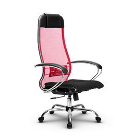 Кресло руководителя МЕТТА Комплект 3 основание 17833 Сетка/Ткань-сетка Красный/Черный 520х200х900