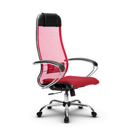 Кресло руководителя МЕТТА Комплект 3 основание 17833 Сетка/Ткань-сетка Красный 520х200х900