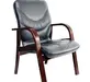 Стул офисный LEEDS WOOD D кожа Madras Grigio+кожзам