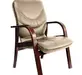 Стул офисный LEEDS WOOD D кожа Madras Naturale+кожзам