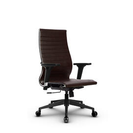 Кресло руководителя МЕТТА Комплект 10/2D основание 17832 Кожа перфорированная NewLeather Темно-коричневый 520х200х900