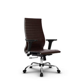 Кресло руководителя МЕТТА Комплект 10/2D основание 17833 Кожа перфорированная NewLeather Темно-коричневый 520х200х900