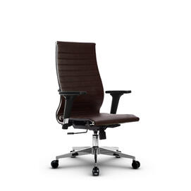 Кресло руководителя МЕТТА Комплект 10/2D основание 17834 Кожа перфорированная NewLeather Темно-коричневый 520х200х900