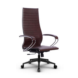 Кресло руководителя МЕТТА Комплект 8.1 основание 17832 Экокожа перфорированная Темно-коричневый 520х200х900