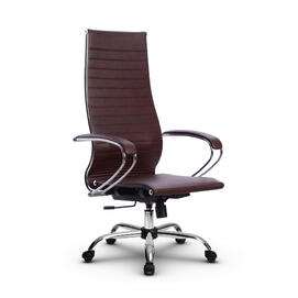 Кресло руководителя МЕТТА Комплект 8.1 основание 17833 Экокожа перфорированная Темно-коричневый 520х200х900