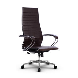 Кресло руководителя МЕТТА Комплект 8 основание 17834 Кожа перфорированная NewLeather Темно-коричневый 520х200х900