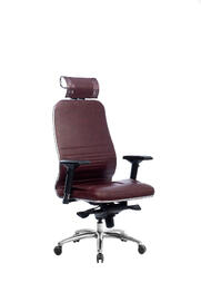 Кресло руководителя Samurai KL-3.04 Кожа перфорированная NewLeather Темно-бордовый 680х260х910