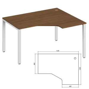 Офисная мебель Trend metal Стол эргономичный правый TDM32215384 Дуб феррара/Белый 1400х1200х750