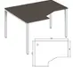 Офисная мебель Trend metal Стол эргономичный левый TDM32215414 Тёмный дуб/Белый 1400х1200х750