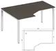 Офисная мебель Trend metal Стол эргономичный левый TDM32215614 Тёмный дуб/Белый 1600х1200х750