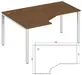 Офисная мебель Trend metal Стол эргономичный левый TDM32215634 Орех экко/Белый 1600х1200х750