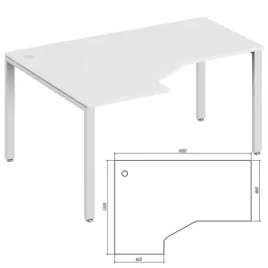 Офисная мебель Trend metal Стол эргономичный левый TDM32215635 Орех экко/Антрацит 1600х1200х750