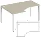 Офисная мебель Trend metal Стол эргономичный левый TDM32215684 Дуб феррара/Белый 1600х1200х750