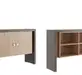 Кабинет руководителя Solid B Креденция высокая SOB39140054 Вяз/Бетон темный 1500х450х1040