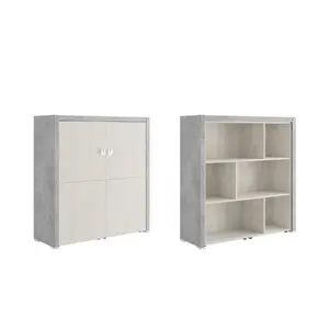 Кабинет руководителя Solid B Шкаф средний SOB39142054 Вяз/Бетон темный 1310х450х1370