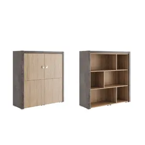 Кабинет руководителя Solid B Шкаф средний SOB39142054 Вяз/Бетон темный 1310х450х1370