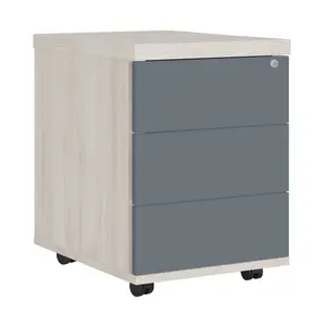 Кабинет руководителя Zion Тумба подкатная с 3 ящиками ZIO28530312 Дуб шамони светлый/Белый 42x60x59