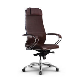 Кресло руководителя МЕТТА L 1m 38K2/K основание 17838 Кожа перфорированная NewLeather Темно-коричневый 680х260х910