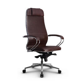 Кресло руководителя МЕТТА L 1m 38K2/K основание 17839 Кожа перфорированная NewLeather Темно-коричневый 680х260х910