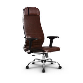 Кресло руководителя МЕТТА L 1m 38K2/4D основание 17833 Кожа перфорированная NewLeather Темно-коричневый 520х200х900