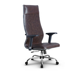 Кресло руководителя МЕТТА L 1m 42/4D основание 17833 Кожа перфорированная NewLeather Темно-коричневый 520х200х900