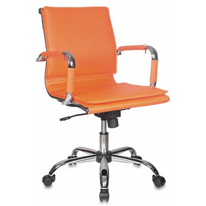 Кресло руководителя Бюрократ CH-993 Low Искус. кожа оранжевая