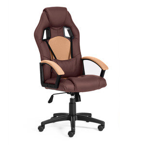 Игровое кресло Driver 10586 Кожзам коричневый/ткань бронзовая 780x680x410