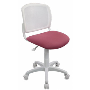 Офисное кресло Бюрократ CH-W296NX Сидение ткань 26-31 розовая/спинка сетка белая TW-15