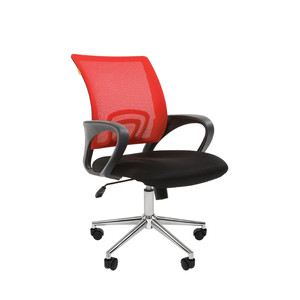 Кресло офисное Chairman 696 хром Ткань TW/Сетка Черный/красный