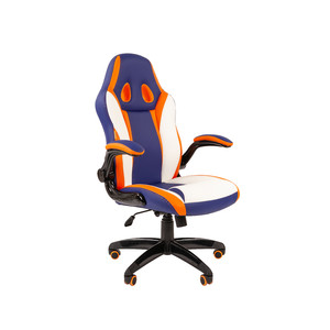 Кресло игровое (геймерское) Chairman Game 15 mixcolor Ткань Синий/белый/оранжевый