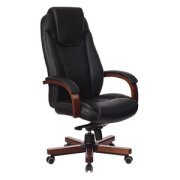 Кресло руководителя Бюрократ T-9923 WALNUT Кожа черная/задняя часть спинки искус. кожа черная