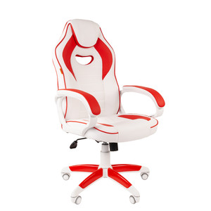 Кресло игровое (геймерское) Chairman Game 16 White Экокожа Белый/красный