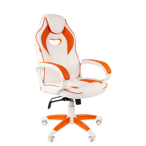 Кресло игровое (геймерское) Chairman Game 16 White Экокожа Белый/оранжевый