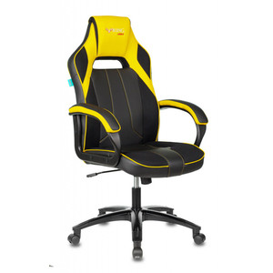 Кресло игровое Бюрократ Viking 2 AERO Искус. кожа черная/желтая/ткань черная