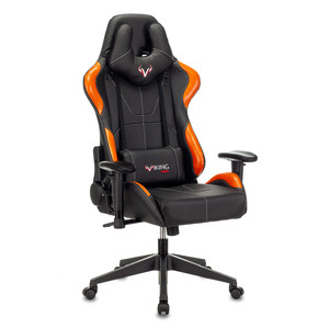 Кресло игровое Бюрократ Viking 5 AERO Искус. кожа черная/оранжевая
