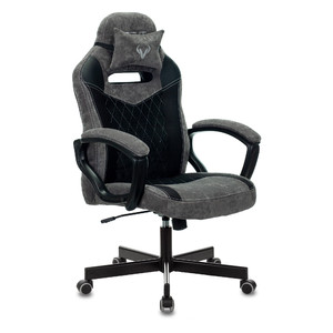 Кресло игровое Бюрократ Viking 6 KNIGHT Ткань серая/ткань черная/экокожа черная