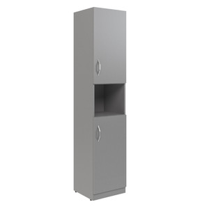 Офисная мебель Simple Шкаф колонка с 2-мя глухими малыми дверьми правый SR-5U.4(R) Серый 386х375х1817