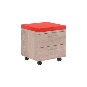 Офисная мебель Xten Тумба мобильная (подушка красная) XMC-2D.1A Дуб Сонома 465x465x520