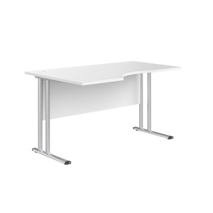 Офисная мебель Имаго-М Стол эргономичный СА-2M(L) Белый/Серебро 1400х900х755