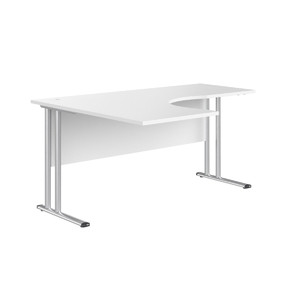 Офисная мебель Имаго-М Стол эргономичный СА-4M(L) Белый/Серебро 1600х1200х755